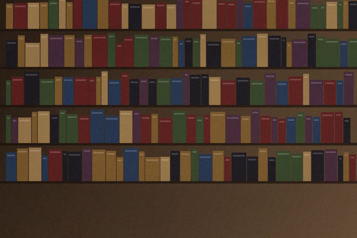 Open books on a table